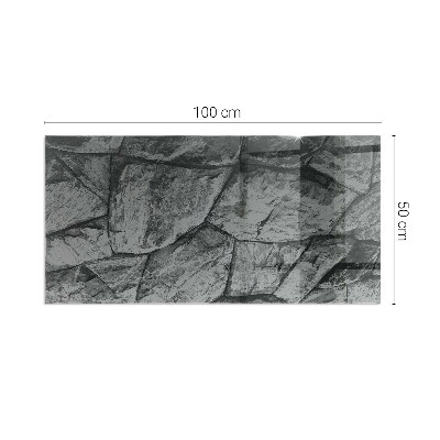 Base de vidro para lareira retangular Padrão de pedra natural