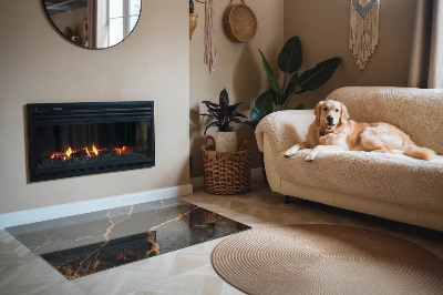 Base de vidro decorativa para lareira Mármore elegante com veios