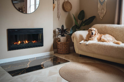 Base de vidro decorativa para lareira Mármore elegante com veios