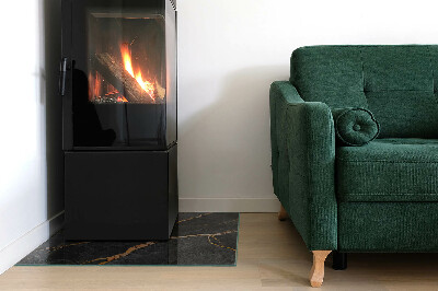 Base de vidro decorativa para lareira Mármore elegante com veios