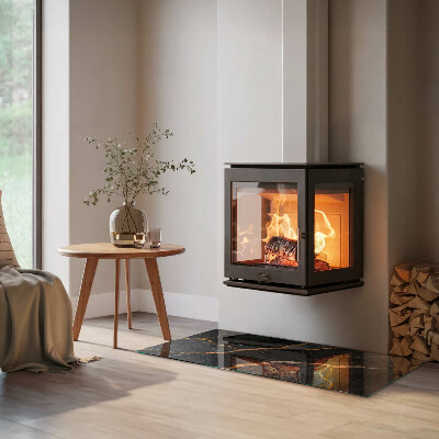 Base de vidro decorativa para lareira Mármore elegante com veios