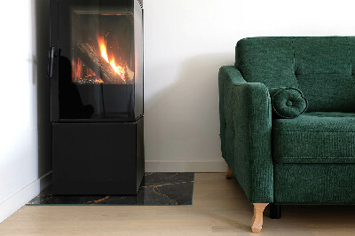 Base de vidro decorativa para lareira Mármore elegante com veios