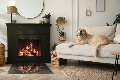 Base de vidro decorativa para lareira Mármore elegante com veios