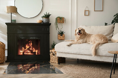 Base de vidro decorativa para lareira Mármore elegante com veios