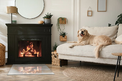 Base de vidro para lareira retangular Padrão de pedra natural