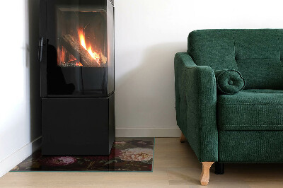 Base de vidro para lareira retangular Buquê de flores em detalhes