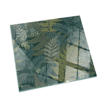 Base de vidro decorativa para lareira Motivos vegetais com borboletas