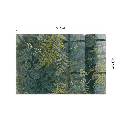 Base de vidro decorativa para lareira Motivos vegetais com borboletas