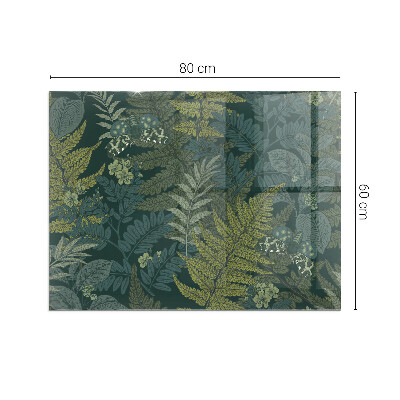 Base de vidro decorativa para lareira Motivos vegetais com borboletas