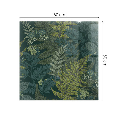 Base de vidro decorativa para lareira Motivos vegetais com borboletas