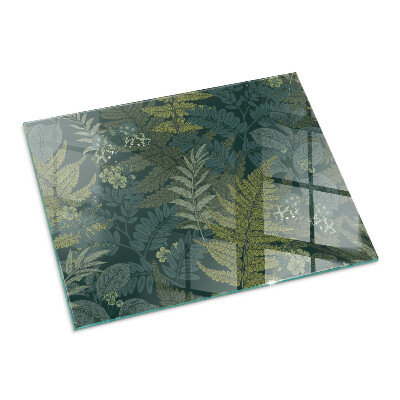 Base de vidro decorativa para lareira Motivos vegetais com borboletas