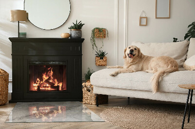 Base de vidro para lareira retangular Padrão de pedra natural