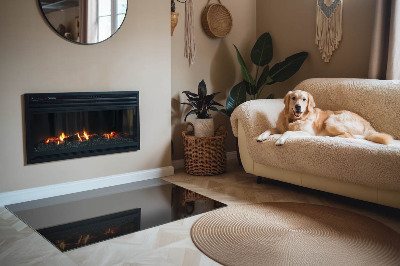 Base de vidro para lareira retangular Cor Grafite Escuro