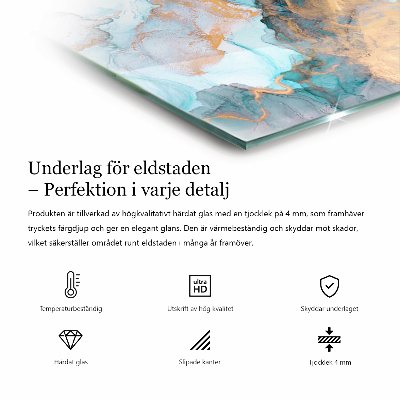 Base de vidro decorativa para lareira Cor do mar