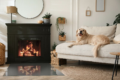 Base de vidro para lareira retangular Cor: Cinza-marrom