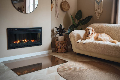 Base de vidro decorativa para lareira Cor marrom