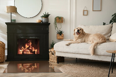 Base de vidro decorativa para lareira Cor marrom