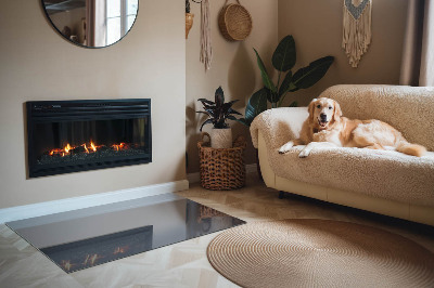 Base de vidro para lareira retangular Cor: Azul Escuro