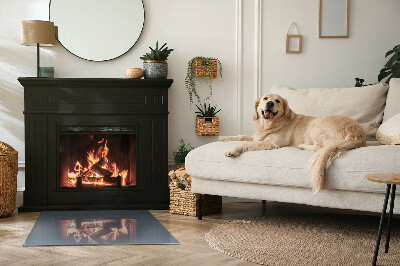 Base de vidro para lareira retangular Cor: Azul Escuro