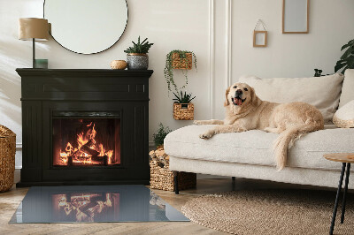 Base de vidro para lareira retangular Cor: Azul Escuro