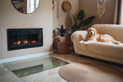 Base de vidro decorativa para lareira Cor oliva