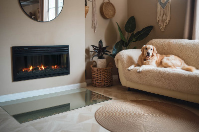 Base de vidro decorativa para lareira Cor oliva