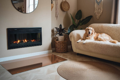 Base de vidro decorativa para lareira Cor marrom