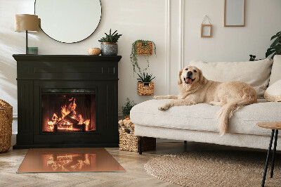 Base de vidro decorativa para lareira Cor marrom