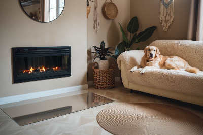 Base de vidro decorativa para lareira Cor marrom