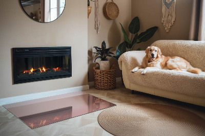 Base de vidro para lareira retangular Cor rosa