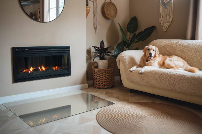 Base de vidro decorativa para lareira Cor cinza-esverdeado