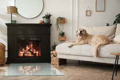 Base de vidro para lareira retangular Cor Verde Claro