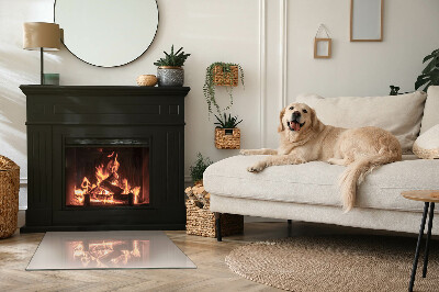 Base de vidro para lareira retangular Cor Castanho Claro