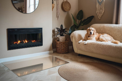 Base de vidro para lareira retangular Cor Bege