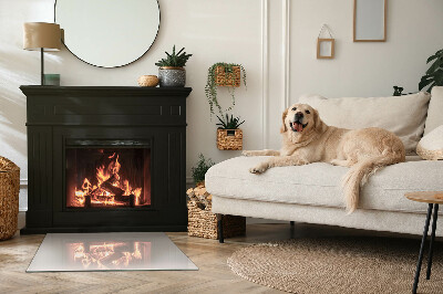 Base de vidro para lareira retangular Cor Rosa Pálido