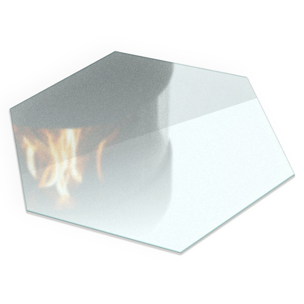 Base de vidro para proteção do piso Semitransparente hexagonal