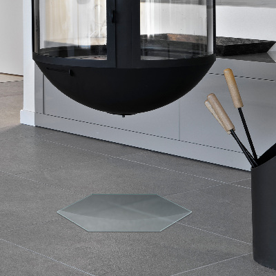 Base de vidro para proteção do piso Semitransparente hexagonal