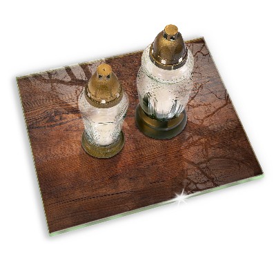 Base para velas de cemitério Placa de madeira escura
