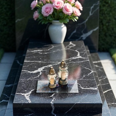 Base para velas de cemitério Textura de mármore