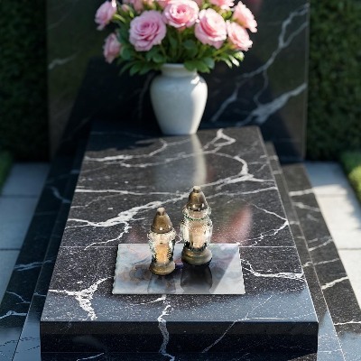 Base para velas de cemitério Textura de mármore