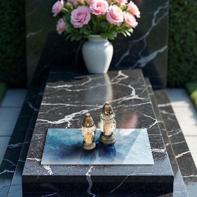 Base para velas de cemitério Água azul