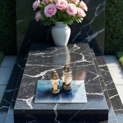 Base para velas de cemitério Água azul