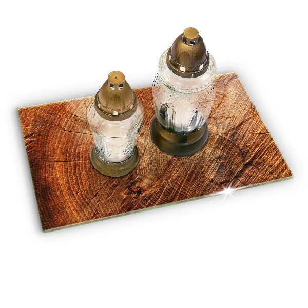 Base para velas de cemitério Anéis de árvores de madeira