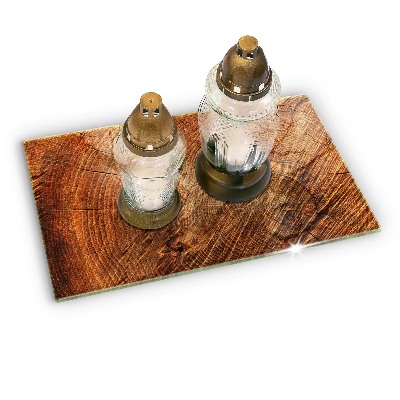 Base para velas de cemitério Anéis de árvores de madeira