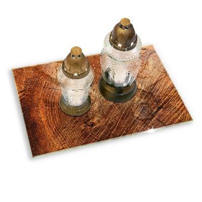 Base para velas de cemitério Anéis de árvores de madeira