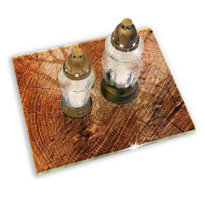 Base para velas de cemitério Anéis de árvores de madeira