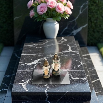 Base para velas de cemitério Textura metálica