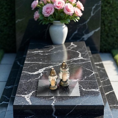 Base para velas de cemitério Textura de pedra de concreto