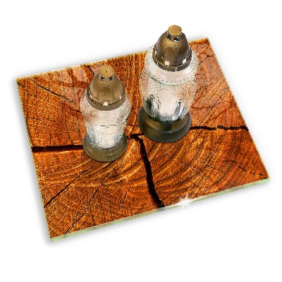 Base para velas de cemitério Estrutura do tronco de madeira