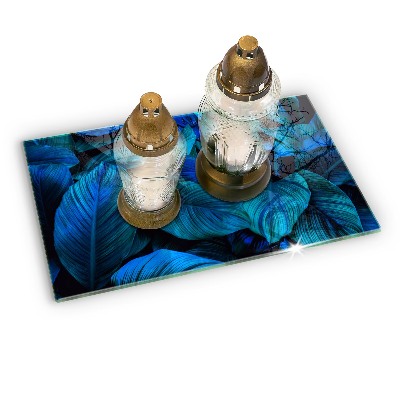 Base para velas de cemitério Folhas de vegetação da selva